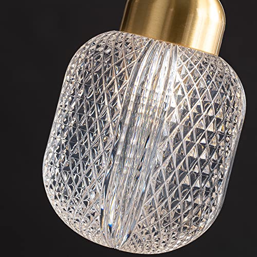 Mini lámpara de araña de cristal para isla de cocina con altura ajustable 7