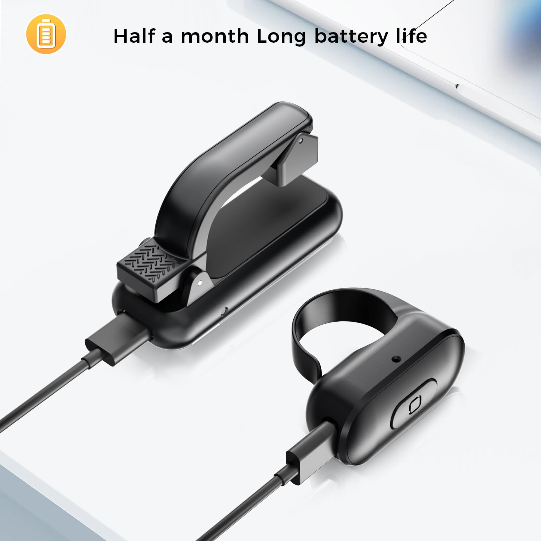 Locthal Supporto per Kindle con anello per girare pagine, supporto per tablet per leggere a letto con telecomando clicker scorrevole, supporto per eReader compatibile con Fire iPad iPhone