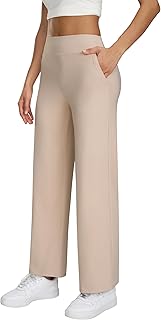 Sponsored Ad - USAUPUP Wide Leg Yoga Pants with Pockets for Women High Waisted Casual Dresses Pants