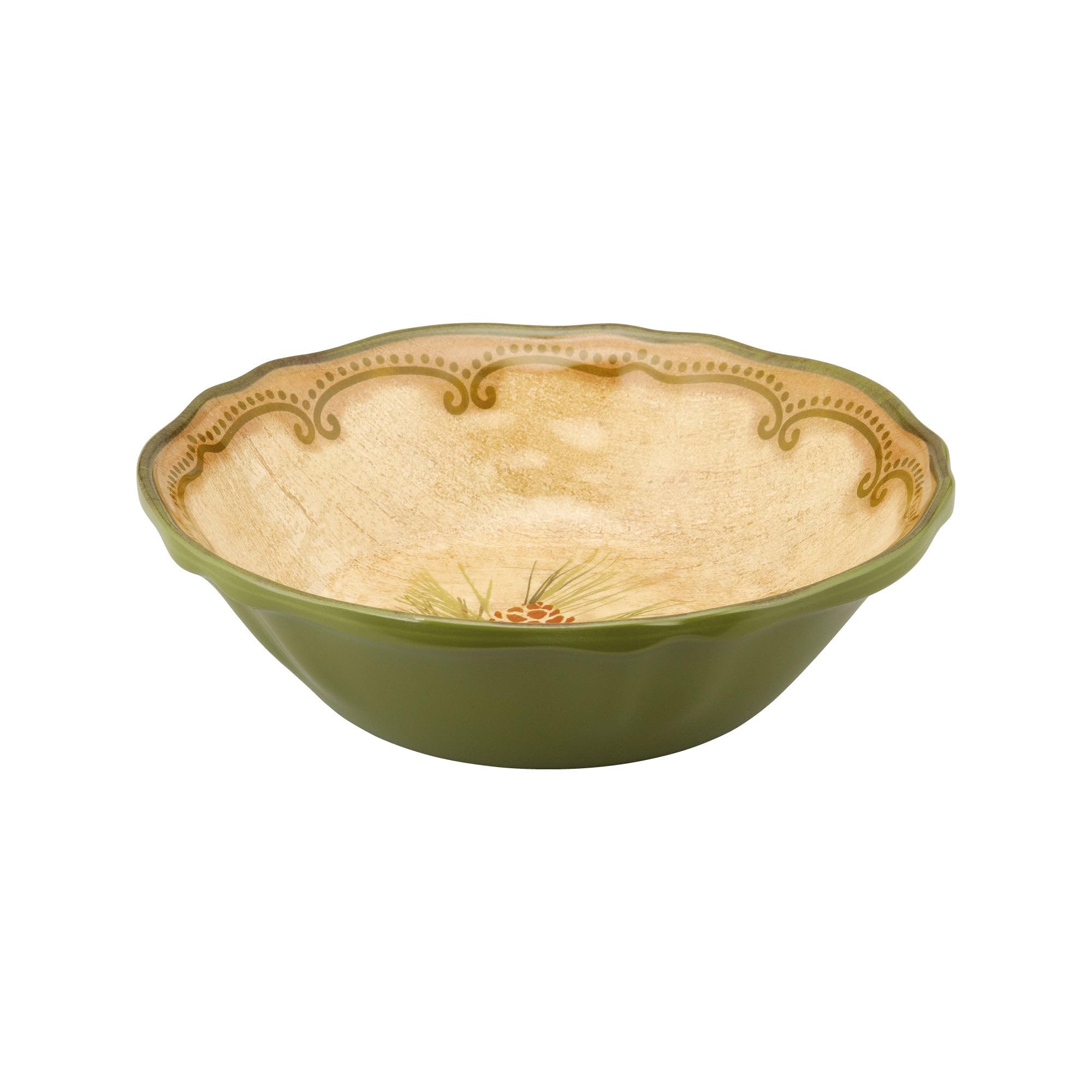 UP ware Woodland Tannenzapfen Melamin-Schüssel-Set, Blumenförmige Schalen für Nudeln, Reis, Suppe und Salat, BPA-frei, spülmaschinenfest, bruchsicher, Beige, 17,8 cm, 6 Stück