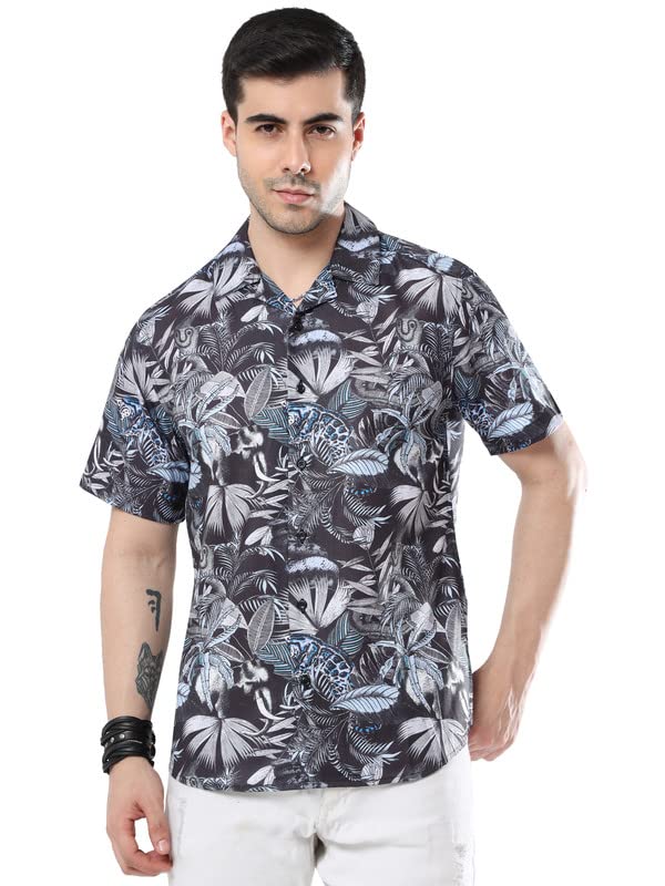 Image of GLORYBOYZ Men's Half Sleeve Relaxed Fit Trendy Stylish Soft Comfortable Fabric Classic Designer Shirt Fashion Tropical Printed Hawaiian