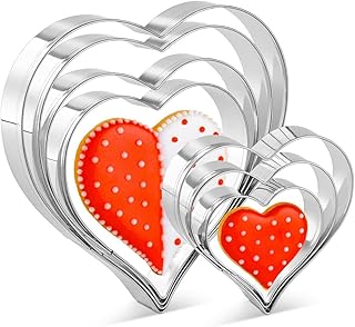 Heart Cookie Cutter Set - 7 Pieces Heart Cookie Cutter for Valentine's D...