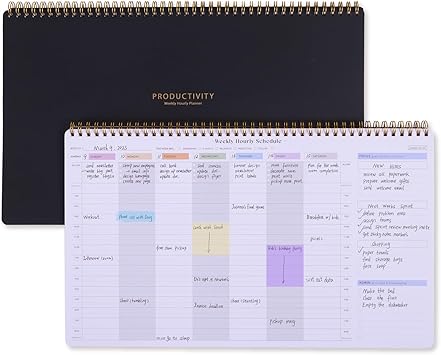 Undated Weekly Planner with Hourly Schedule - 54 Sheets Large Desk Appointment Book Is Great for Appointment-Based Jobs Like Real Estate, Personal Training, Photography, Students and Teachers