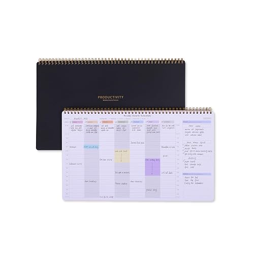 Undated Weekly Planner with Hourly Schedule - 54 Sheets Large