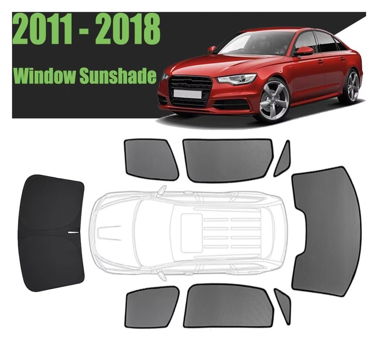 Kfz Outdoor Abdeckplane Für A6 Limousine Für C7 2011 2012 2013 2014-2018 Autofenster Sonnenschutz Magnetische Vorhang Mesh Frontscheibe Autoscheiben Sonnenschutz(Front Windshield B)