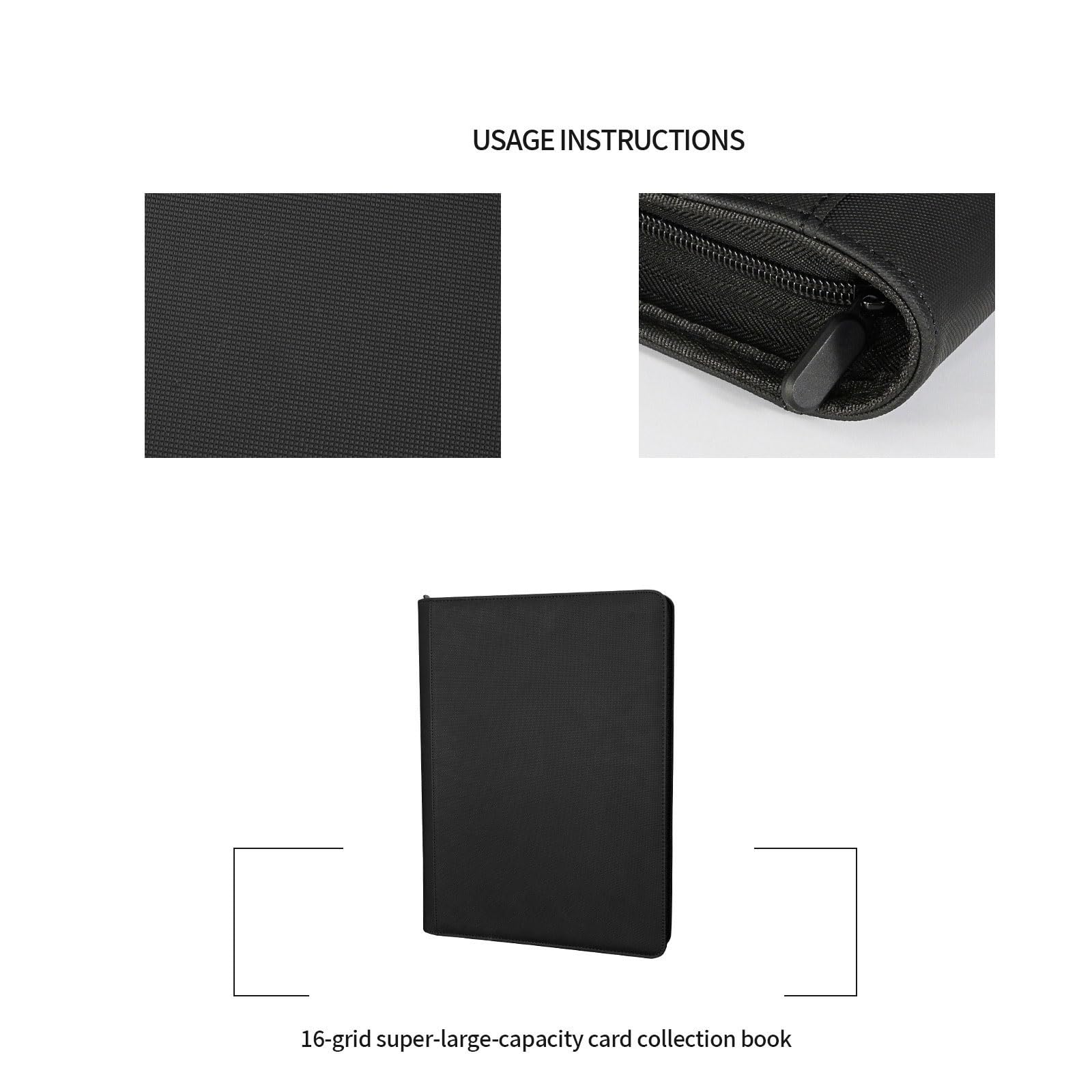 Carpeta profesional de 16 ranuras para tarjetas, funda de poliuretano de alta calidad para jugadores de TCG y aficionados, solución de almacenamiento de tarjetas