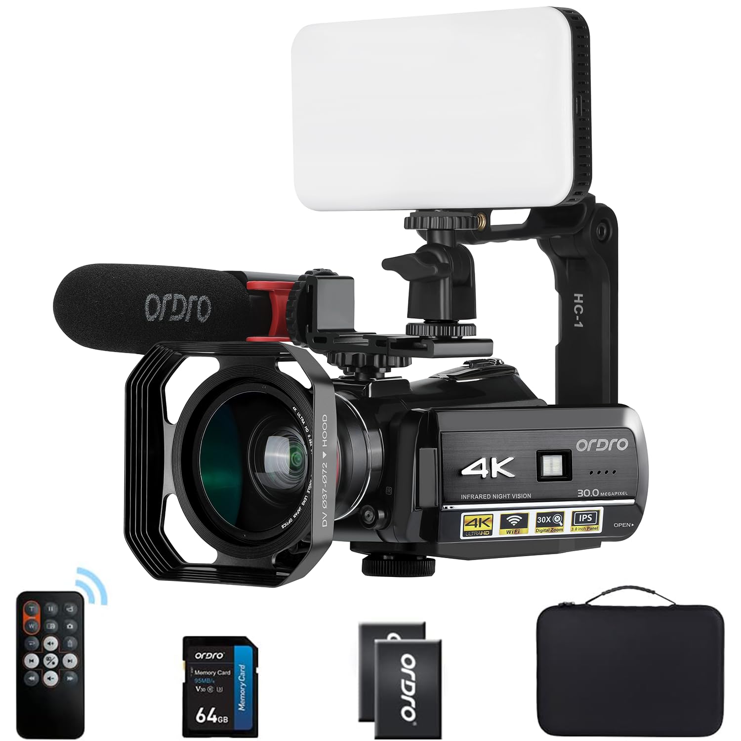 Amazon.com : ORDRO 4K Camcorder IR Night Vision WiFi Vlog Camera