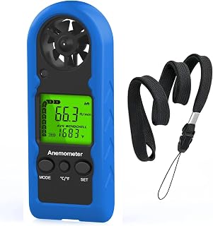 HoldPeak Handheld Anemometer Mini, 65MPH Small Wind Speed Meter Gauge Air Flow Velocity Temperature Measuring Device for Outdoor Sailing Surfing Drone Flying Golf Shooting HVAC 816BH