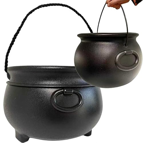 GIFTEXPRESS 2‑Pack Black Cauldrons (12” & 8”) – Halloween Candy