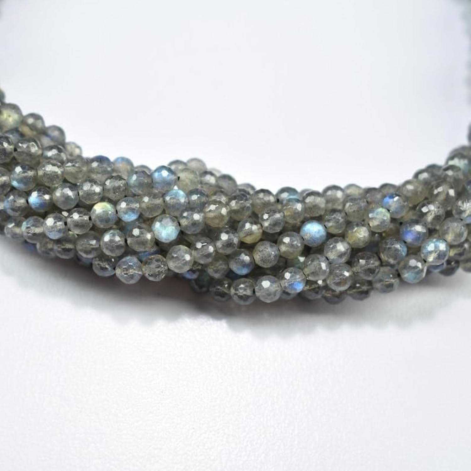 Perles rondes en labradorite naturelle 4mm pour réparer et créer vos colliers