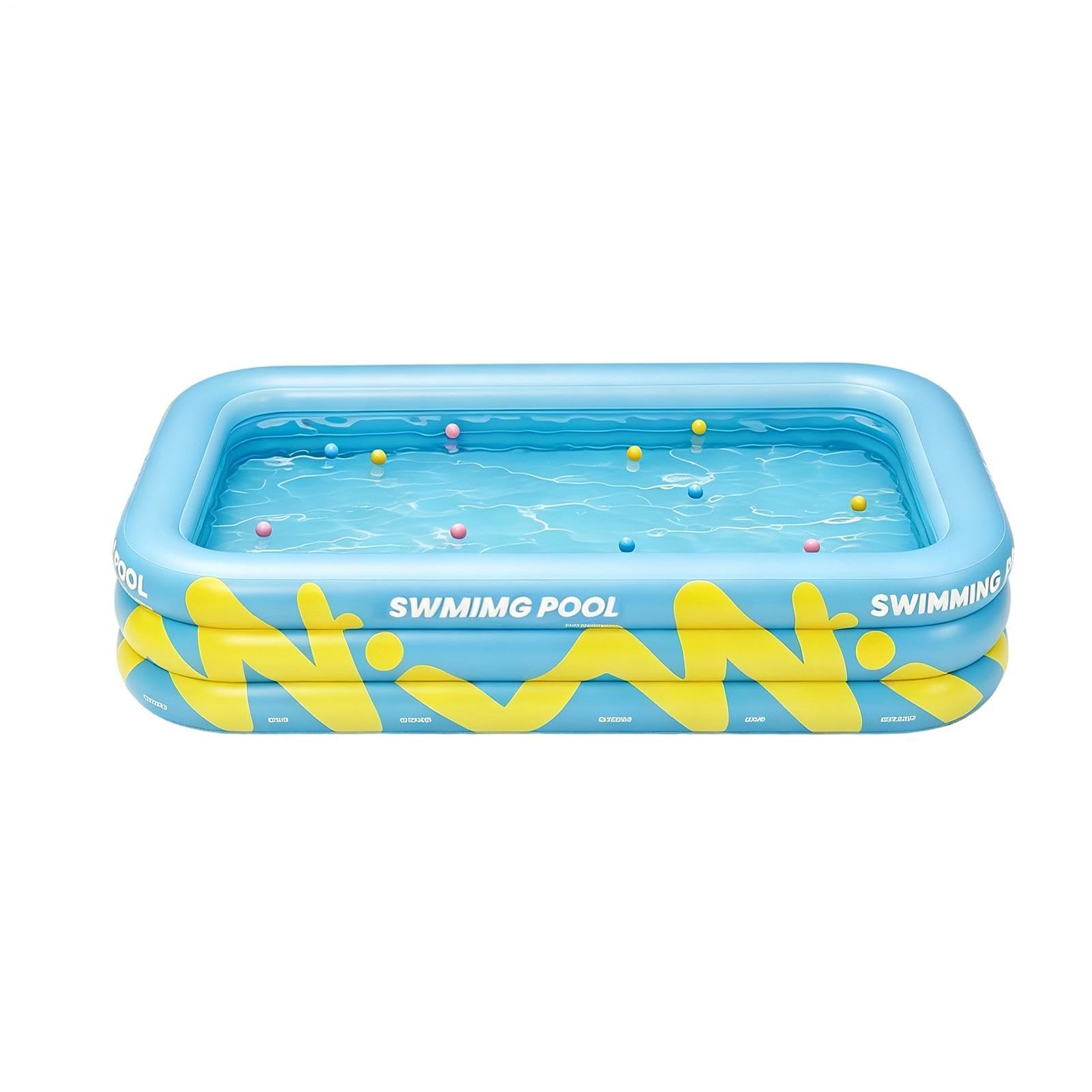 Piscina Hinchable Infantil 210 x 145 x 56 cm Gran Tina Reforzada E Inflable | Piscina Para Verano Al Aire Libre Patio Jardín Trasero Césped Parque Y Infantil