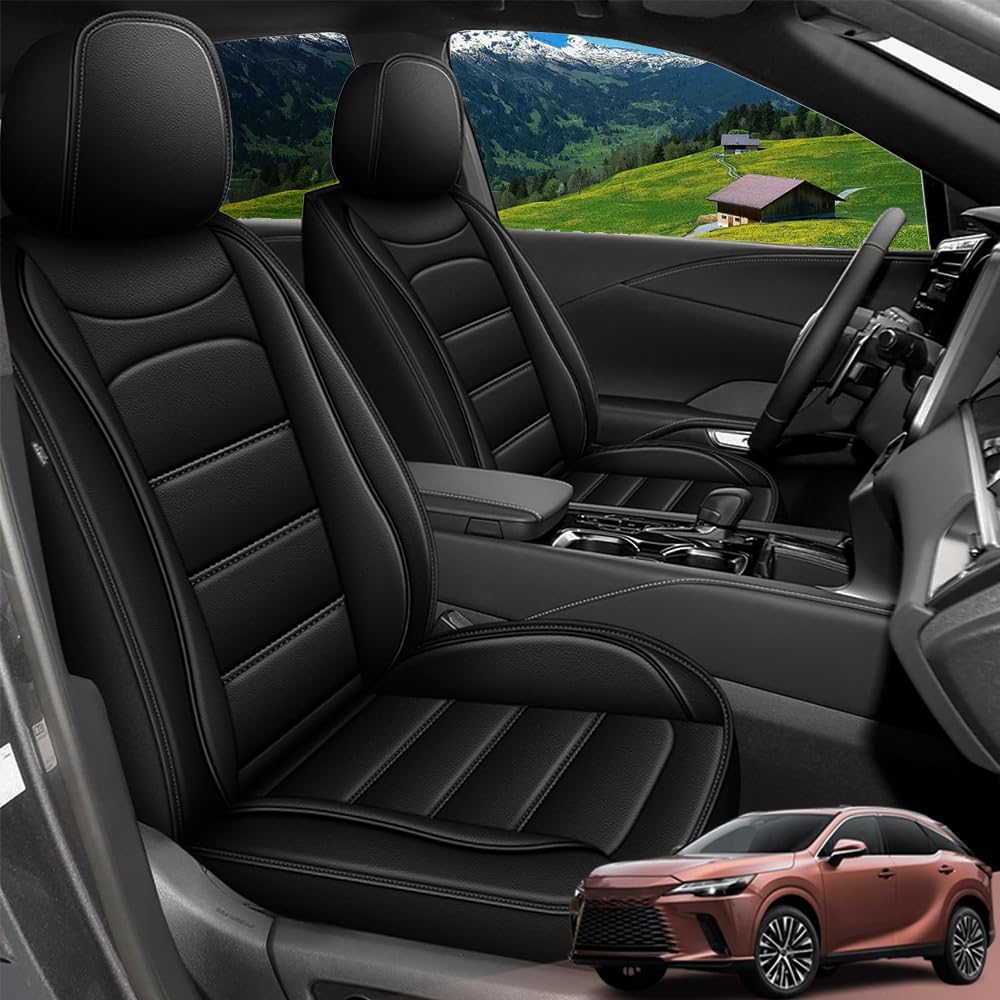 ttx lighting car seat covers fit for 2016-2025 lexus rx 350 rx350(not fit for rx350l), anti-slip waterproof automotive seat covers protector with 3 storage pockets(2 seats,black) s006-017 black 2 seats(2016-2025)