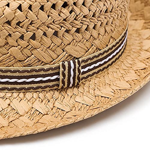 CPYGMXI Fashion 100% Handwork Child Summer Straw Sun Hat Boy Beach Fedora Hat Sunhat Girl Hat Cap3