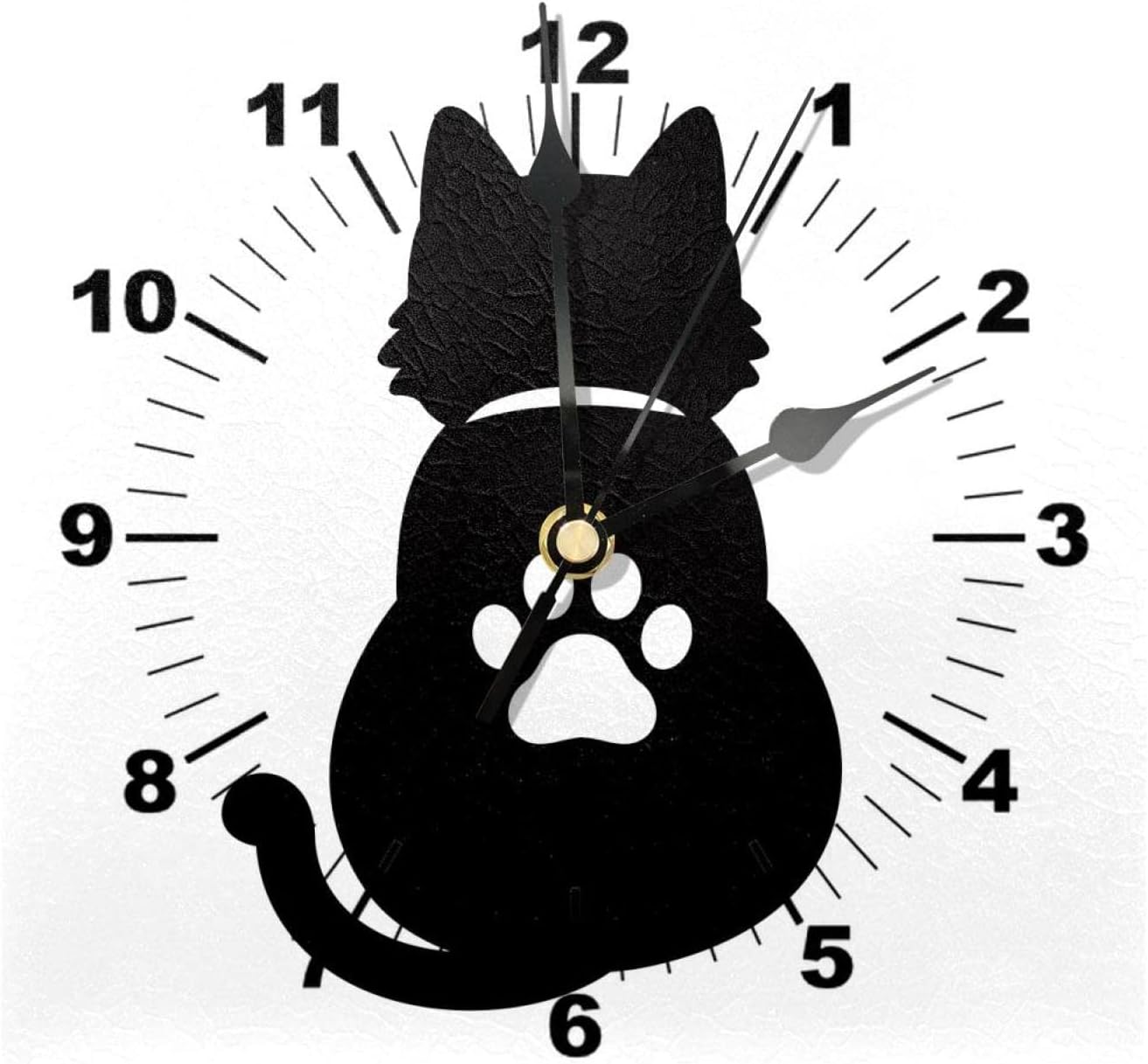 Digital Wall ClockCat Paw White Black 8 Inch Square Wood