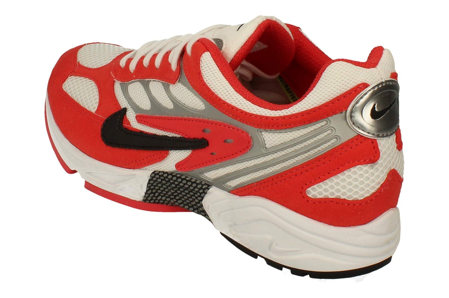 NIKE Men's Race Running Shoe, Track Red Black White Metallic Silver, 11