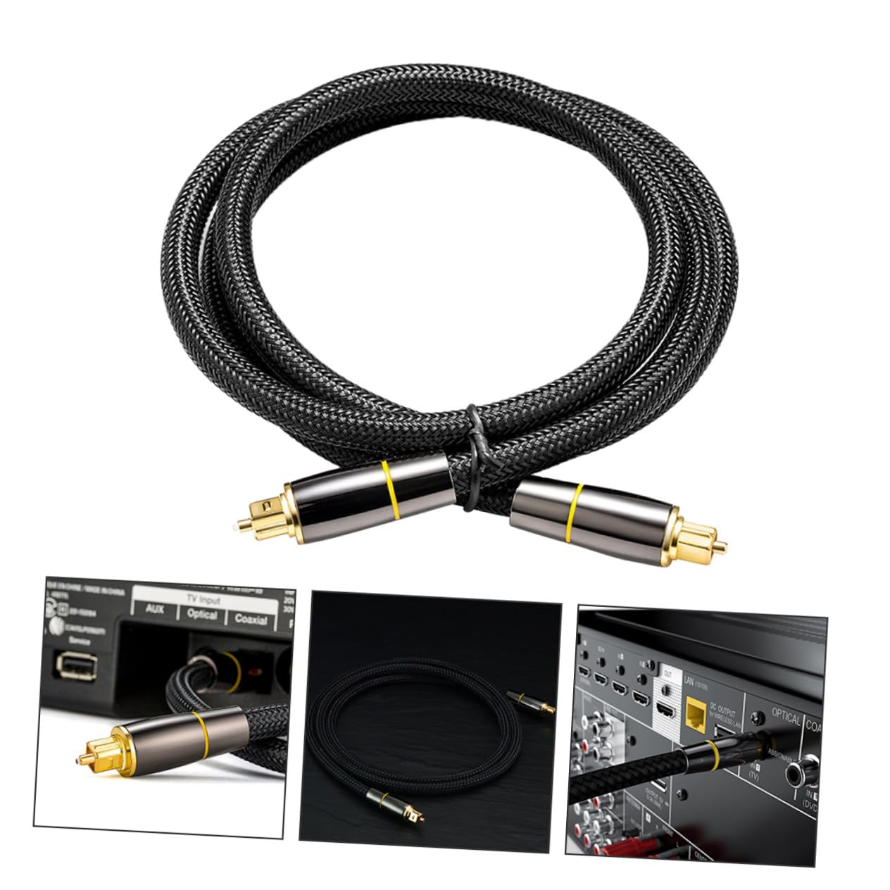 Kisangel Optisches Digital Audiokabel 20 Meter aus Glasfaser, Schwarz