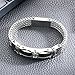 Klapgo Mens Stainless Steel Franco Link Chain Bracelet Fashion Cable Bracelet with Cubic Zirconia Silver Black for Men Women