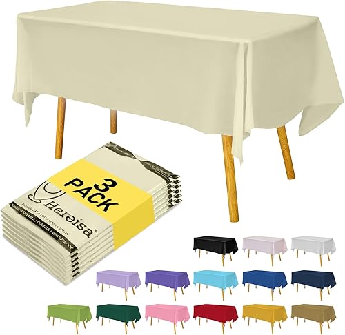 Miniatura 70 de Mantel desechable de alta calidad, paquete de 12, manteles de 54 x 108 pulgadas para fiestas, manteles decorativos para mesas rectangulares, mantel