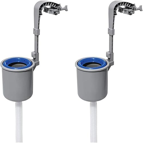 Bestway FlowClear - Paquete de 2 desnatadores para superficie de piscina, limpiador de agua automático montado en la pared sobre el suelo con bombas