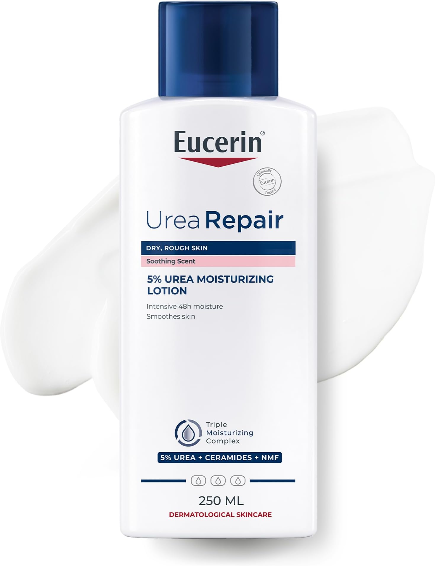 Eucerin Urea Repair Plus 5% Urea Body Lotion, Instant 48-Hour Relief from Dry Skin, Reduces Bumpy Skin and Roughness, Soothing Scent, 250ml