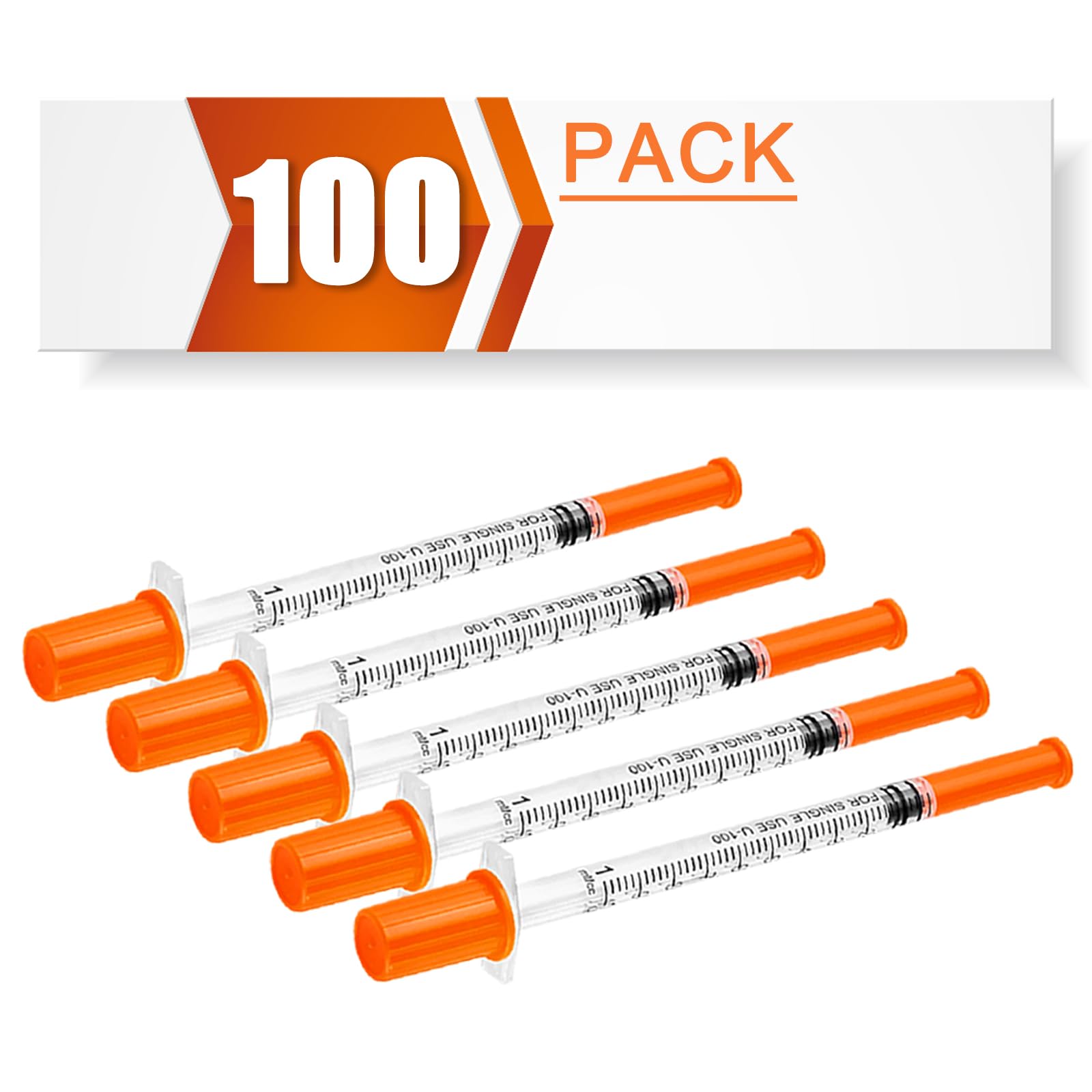 1CC/ML Syringes with 30G 1/2" (13mm) Needle, Lab Supplies, Individual Wrapped, Pack of 100 (1CC 30G 1/2"-100PACK) — Amazon image 3