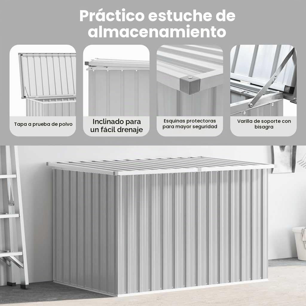vidaXL Caja de almacenaje para jardín gris 171x99x93 cm
