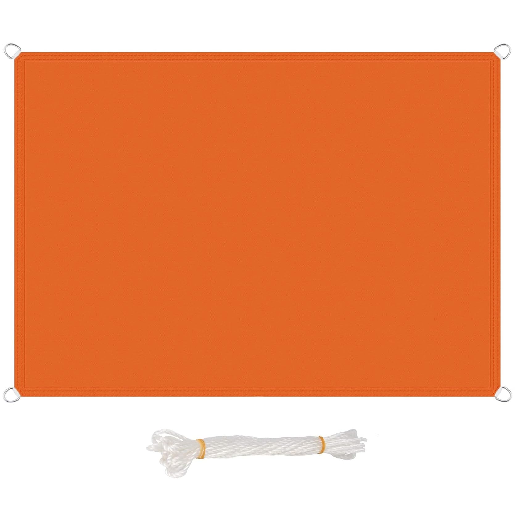 Voile d'ombrage rectangulaire 2x3m en tissu PES orange imperméable et résistant pour terrasse