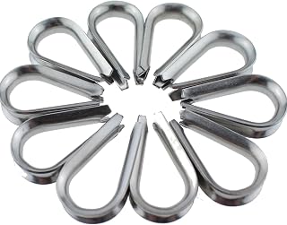 Wire Rope Thimble SQXBK 20PCS M5 Stainless Steel Thimbles for Rope Thimble Rigging