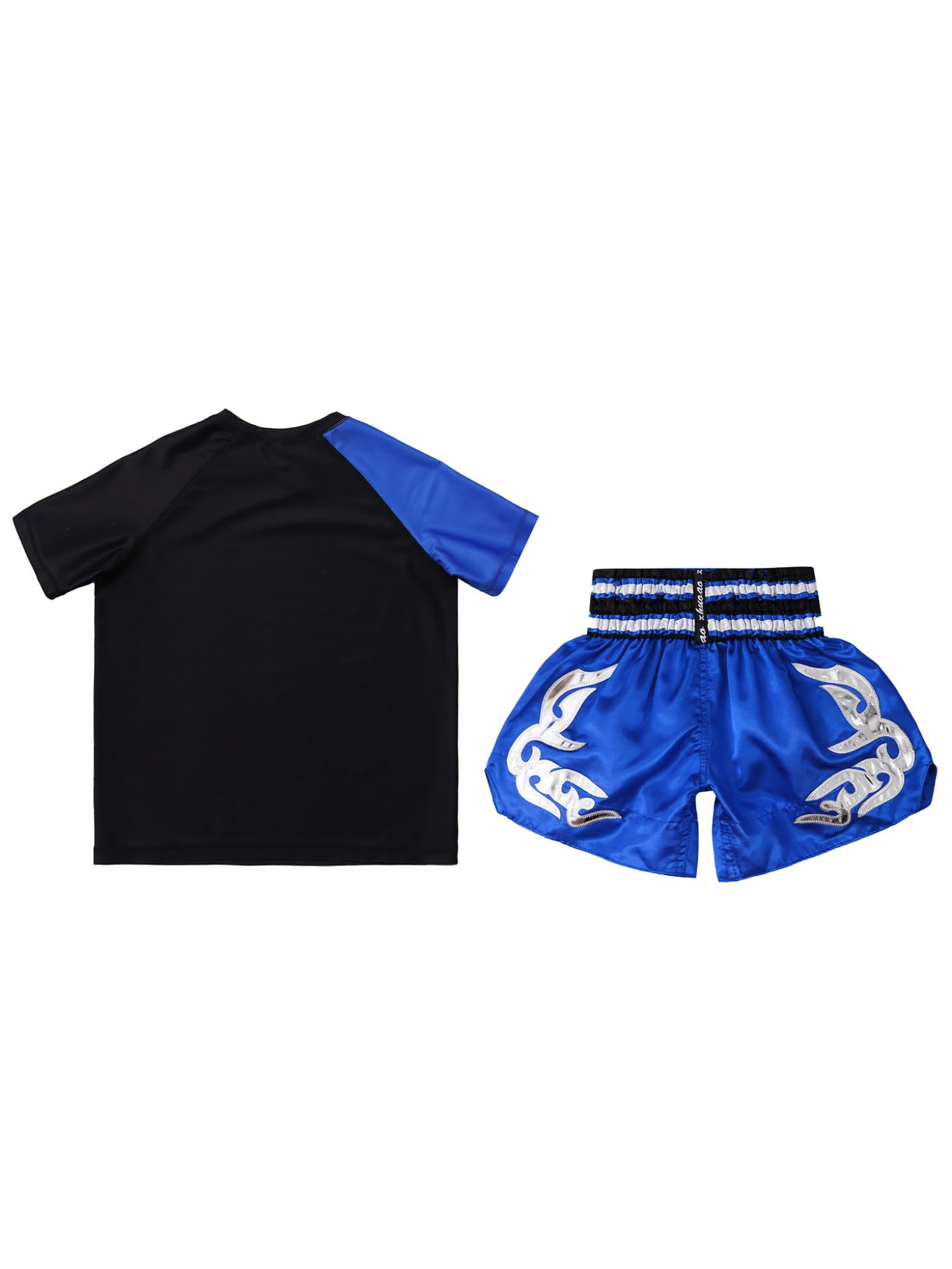 TTAO Set di pantaloncini da boxe per bambini, per Muay Thai, arti marziali, fitness, allenamento