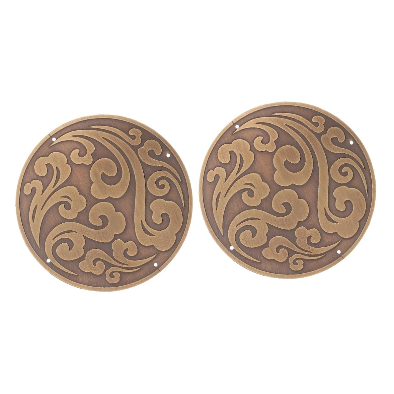 Uonlytech 2 Piezas De Antiguos Adornos De Latón Para Muebles Apliques Tallados Redondos Calcomanía DIY Para Muebles Apliques Delicados Apliques Pequeños Para Muebles