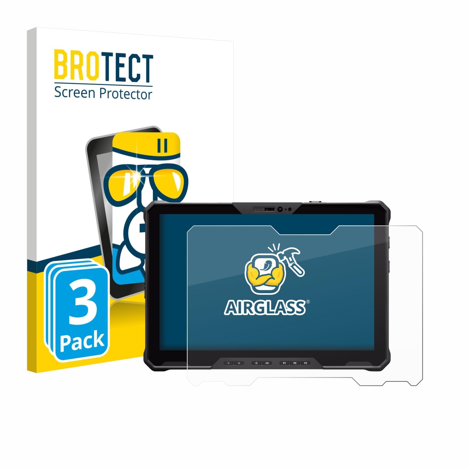 brotect 3 Pezzi Pellicola Vetro per Dell Pro Rugged 12 RA02260 | Chiara Protezione Schermo Made in Germany, Durezza 9H Anti-Graffio Glass Screen Protector