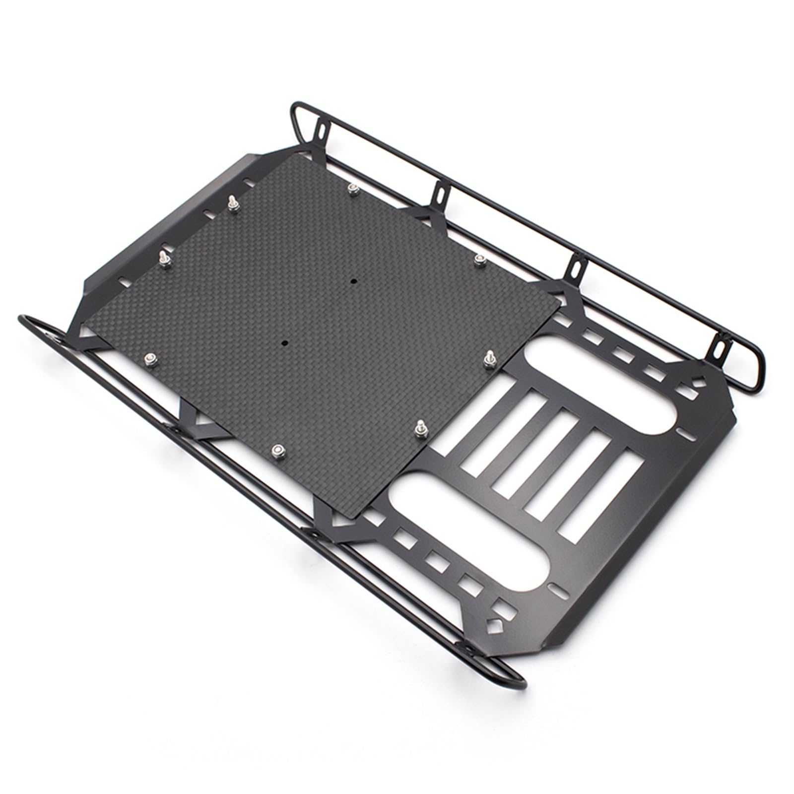 Metalowy bagażnik dachowy wyścigowy z panelem z włókna węglowego 253x168mm Ulepszenia Części Akcesoria RC Crawler Car, dla Traxxas, TRX4 G500 Bagażnik dachowy