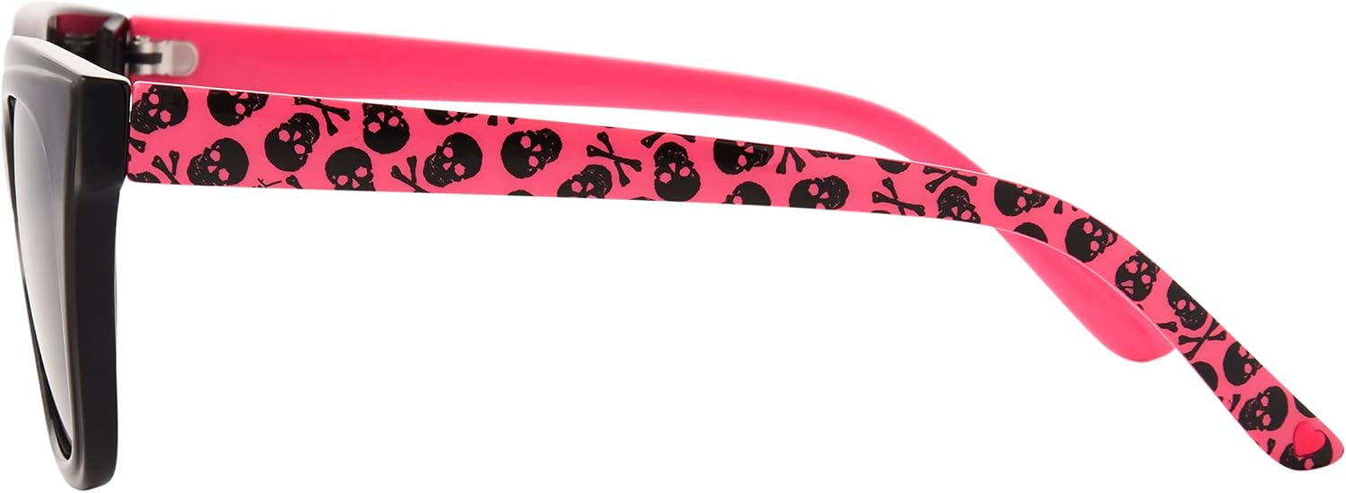 Betsey Johnson Women's Sketchy Cateye Sunglasses, Black, 142 mm