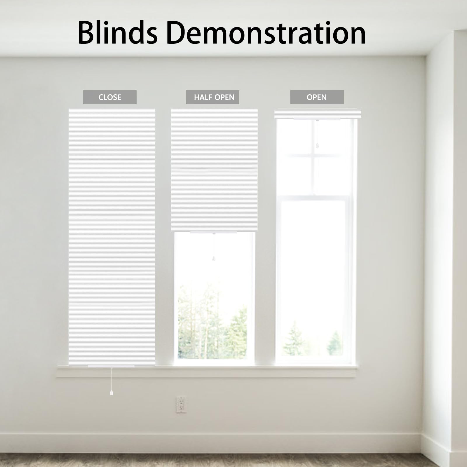 No Drill Blinds Stick On Temporary Blinds Self Adhesive No Screw Adjustable Light Filtering Pleated Paper Blinds For Bathroom Kitchen Bedroom Windows Doors - Image 7