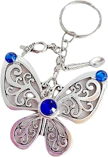 ME CFS Blue Awareness Large Butterfly Hope Spoon Bag Charm Keyring add Personalised Initial