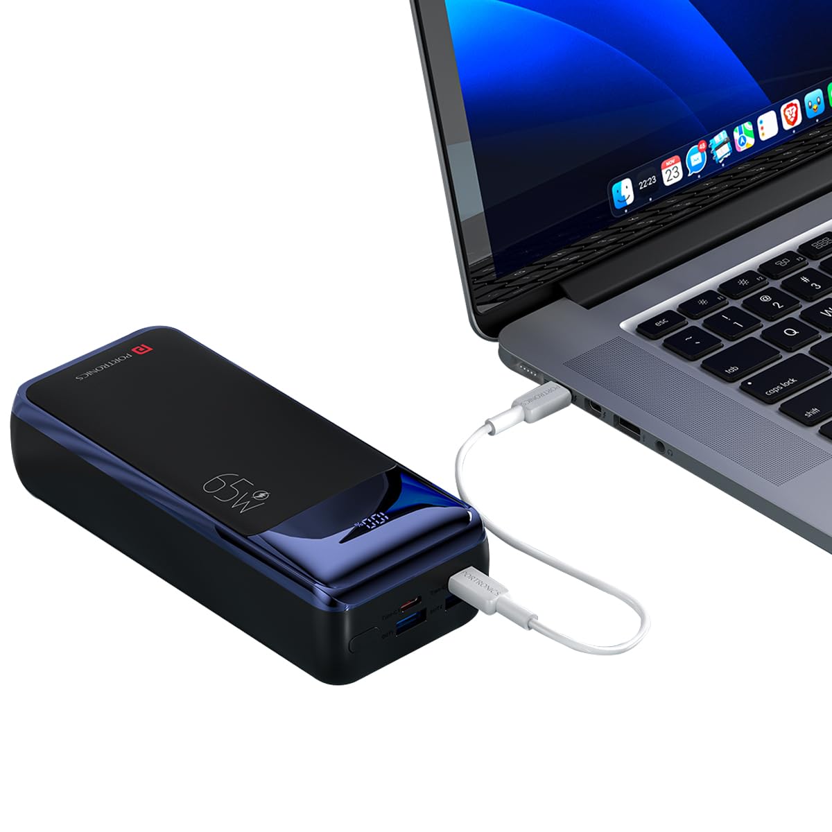 Portronics Ampbox 27K 65W 27000 mAh 4-in-1 Fast Charging Nano Power Bank with 2 Type C PD Output Ports & 2 Mach USB Output Ports Compatible with Laptop, Android Smartphones, iPhones, iPad, Tablet (B0CS9RF2L4) Amazon Price History, Amazon Price Tracker