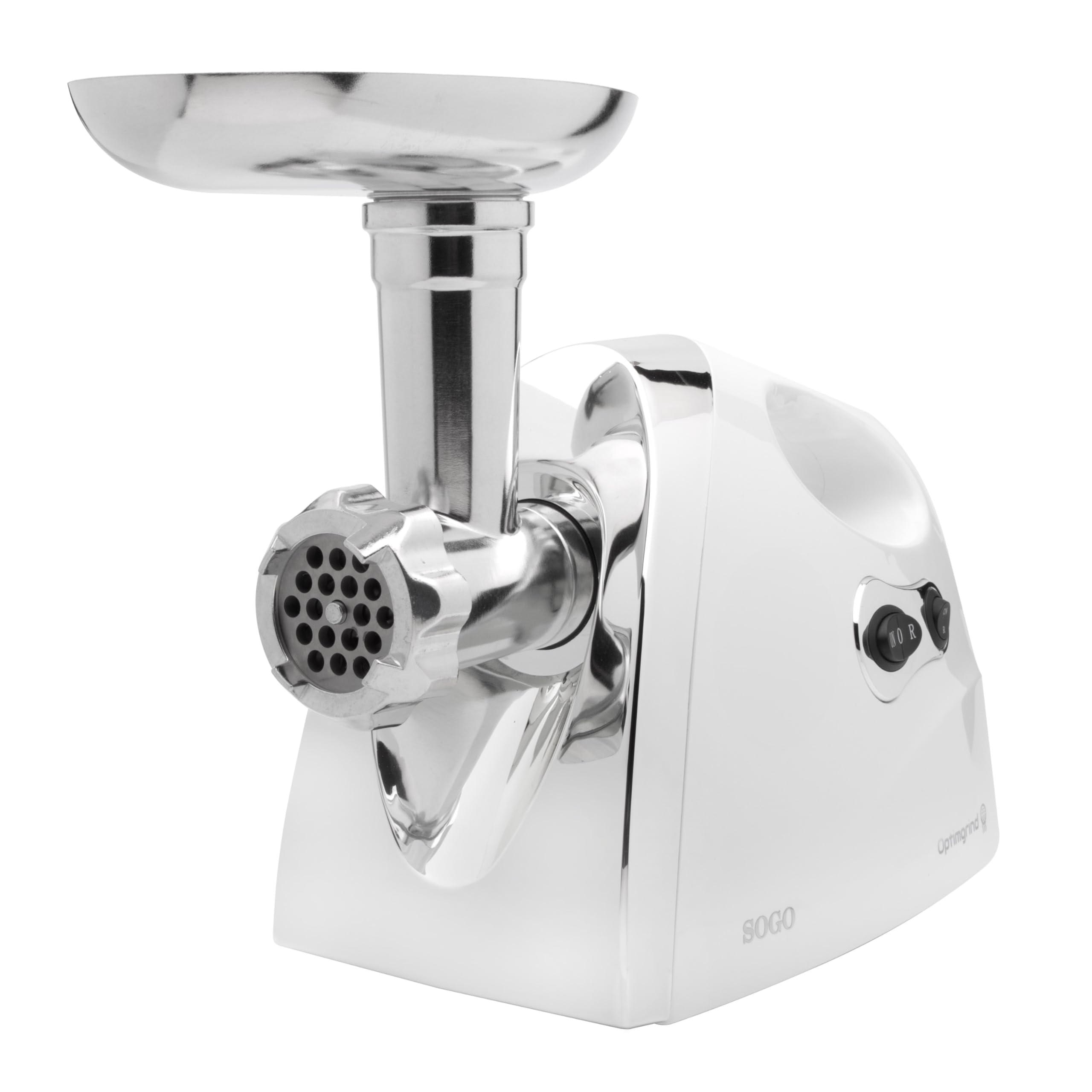 SOGO Picadora Eléctrica Multifunción Potente y Versátil - Cuchillas dobles de Acero Inoxidable 1200 W ideal para Carne y Embutidos - Color Blanco (SS-5815)
