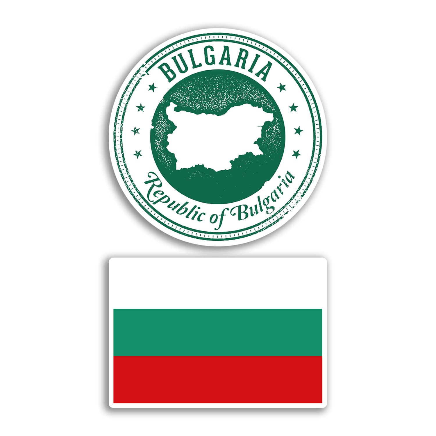 Dv Design Multi 2 X 10Cm Wide Bulgaria Vinyl Stickers - Bulgarian Map Holiday Adventure Travel Country Scrapbooking Gift #78665