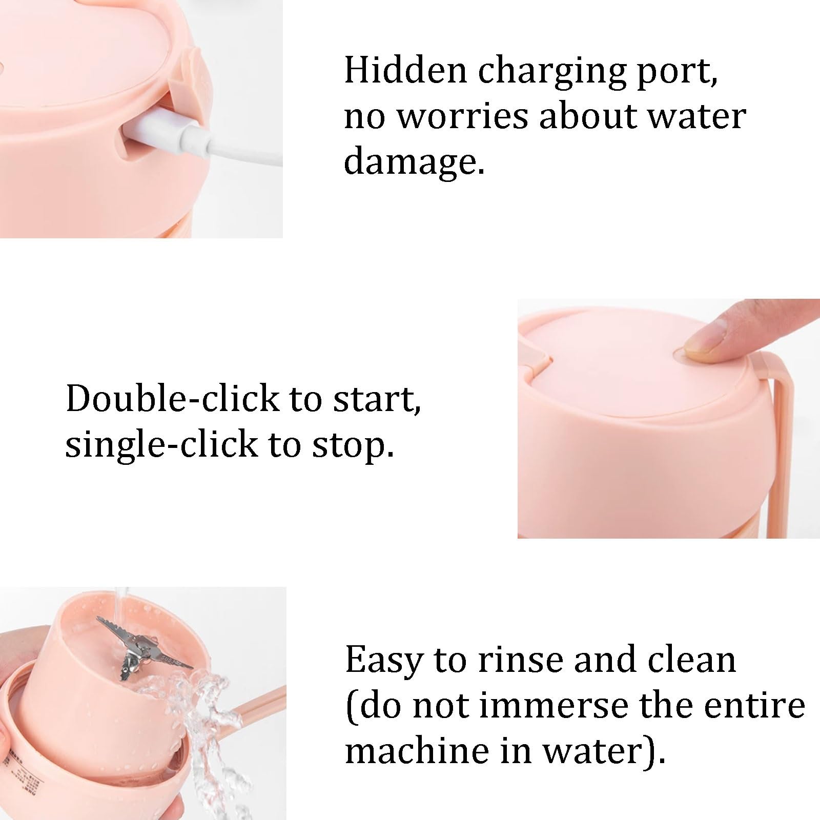 Bezprzewodowy szklany przenośny blender 4 ostrza małe blendery kubek USB osobisty rozmiar blender do kuchni biura podróży siłowni 300 ml/297.7 g wydajny (Gr n)