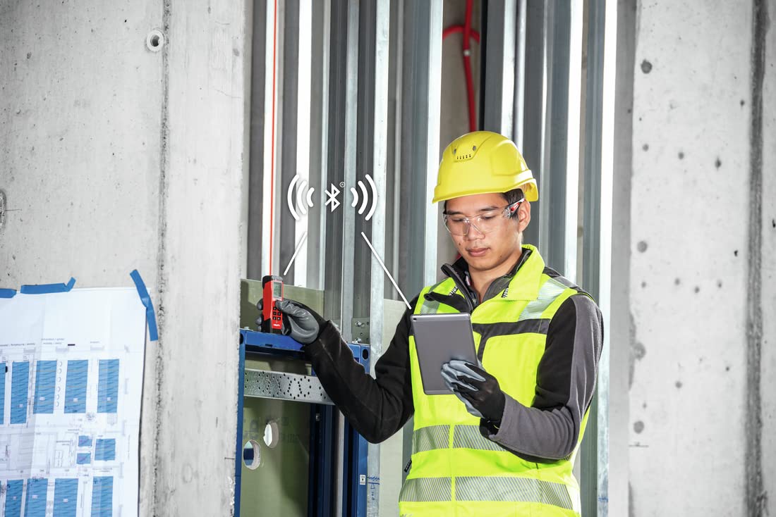 Hilti 2212517 Medidor láser de distancia PD-I (hasta 100m, compacto, funciones inteligentes, conectividad Bluetooth, para medición única y continua incluso interiores, con calculadora y memoria.Funda)