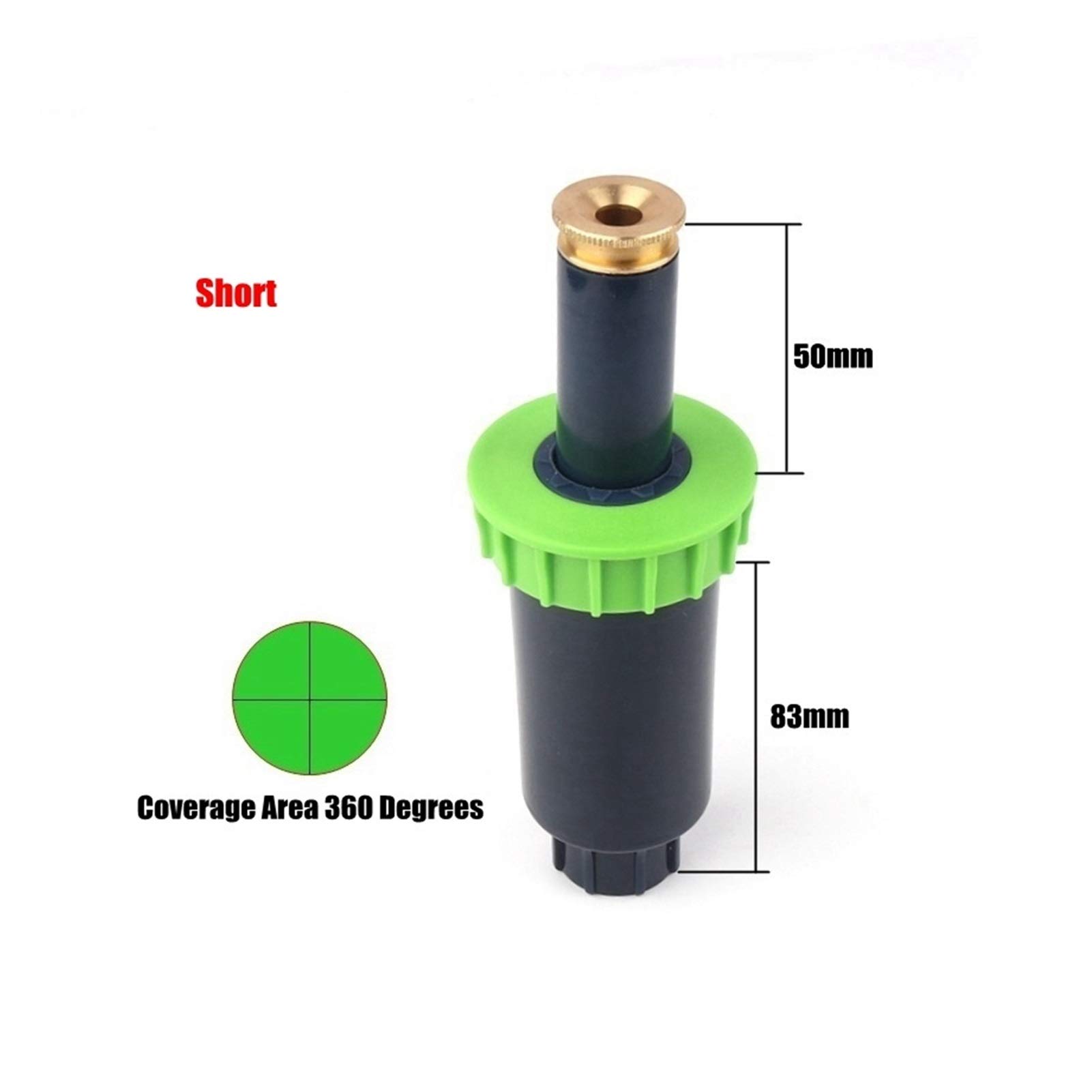Annaffiatura del giardino irrigazione del prato in 4 pezzi / 1/2 "90-360 gradi regolabile Sprinkler a pop-up di plastica, pianta da giardino con prato inglese, irrigazione scenario irrigazione rame
