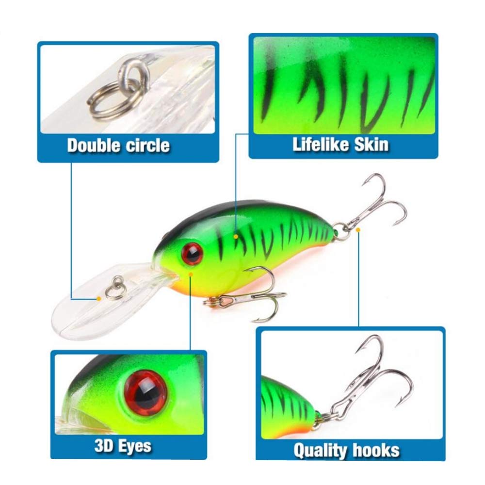 10 Leurres De Pêche HENGJIA - 9cm/8g - Poissons Nageurs Wobbler - Mer Et Rivière