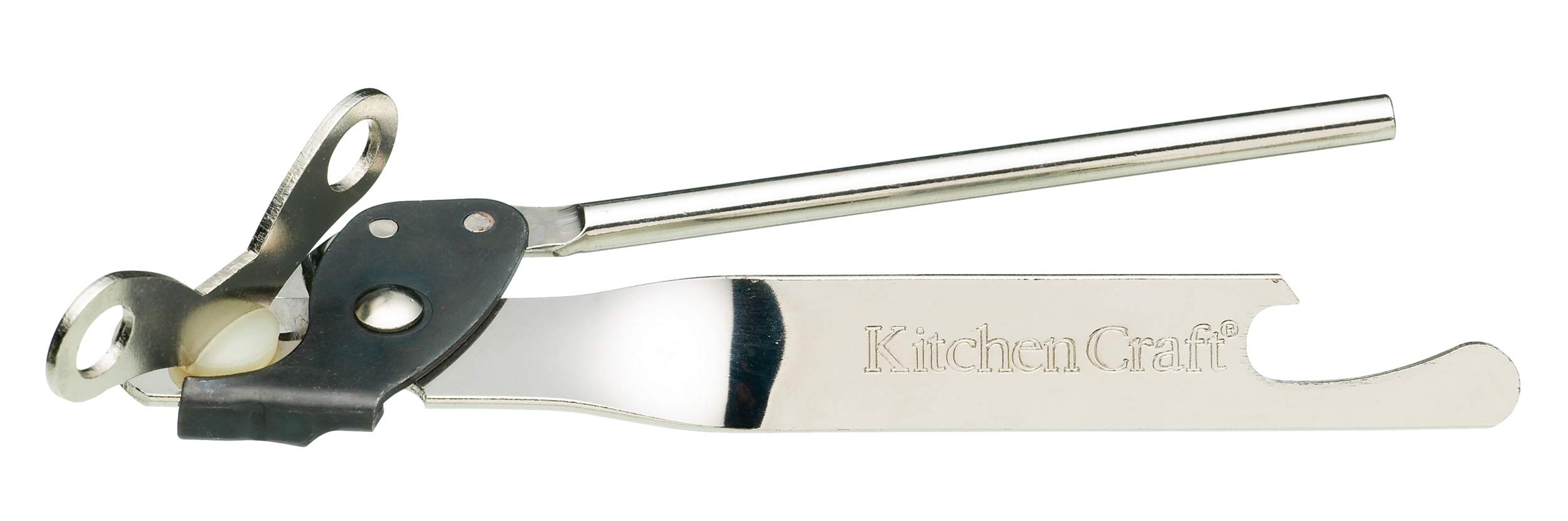 KitchenCraft Butterfly Can Opener, Stainless Steel, Safety and Comfort, 17.5 x 3.5 x 2cm, Silver