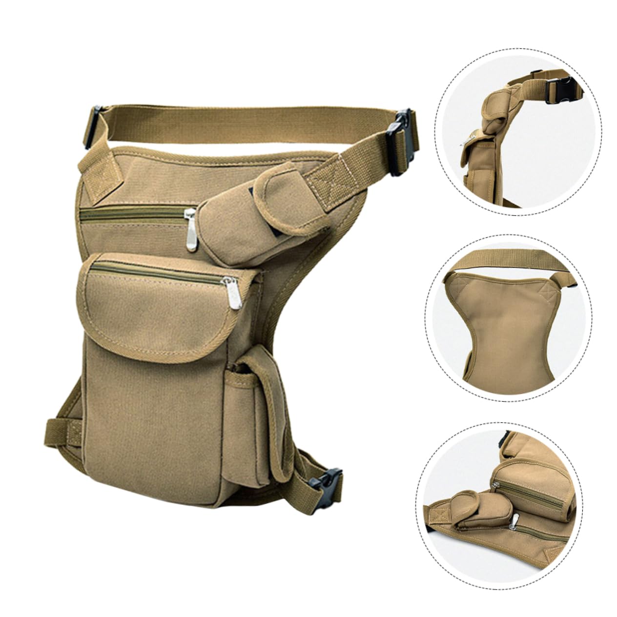 BESTonZON Leichte Canvas Beintasche mit Verstellbarem Oberschenkelgurt Multifunktionale Motorrad Beintasche zum Campen und Radfahren für Damen und Herren