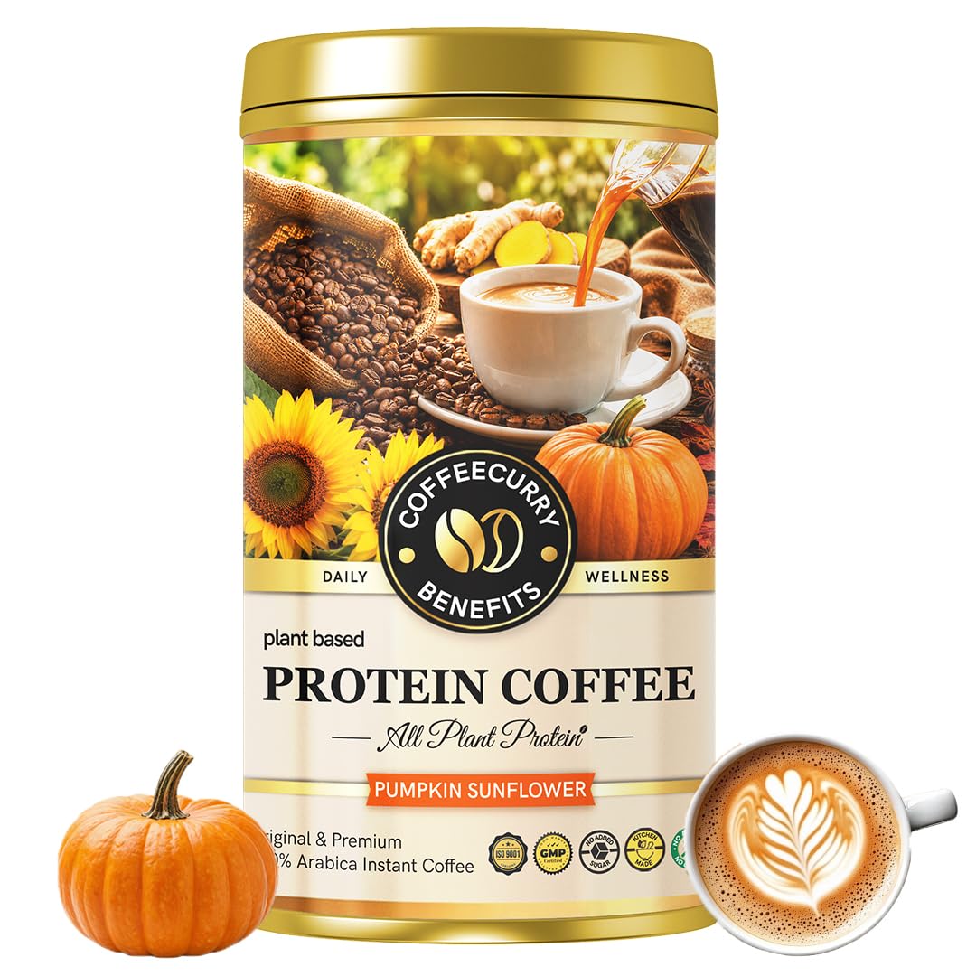 Coffeecurry Protein Instant Coffee (65 Gram) - Enhances Energy & Protein| Plant Protein Superfood Powered Coffee - Herbs Blended Coffee-image-46