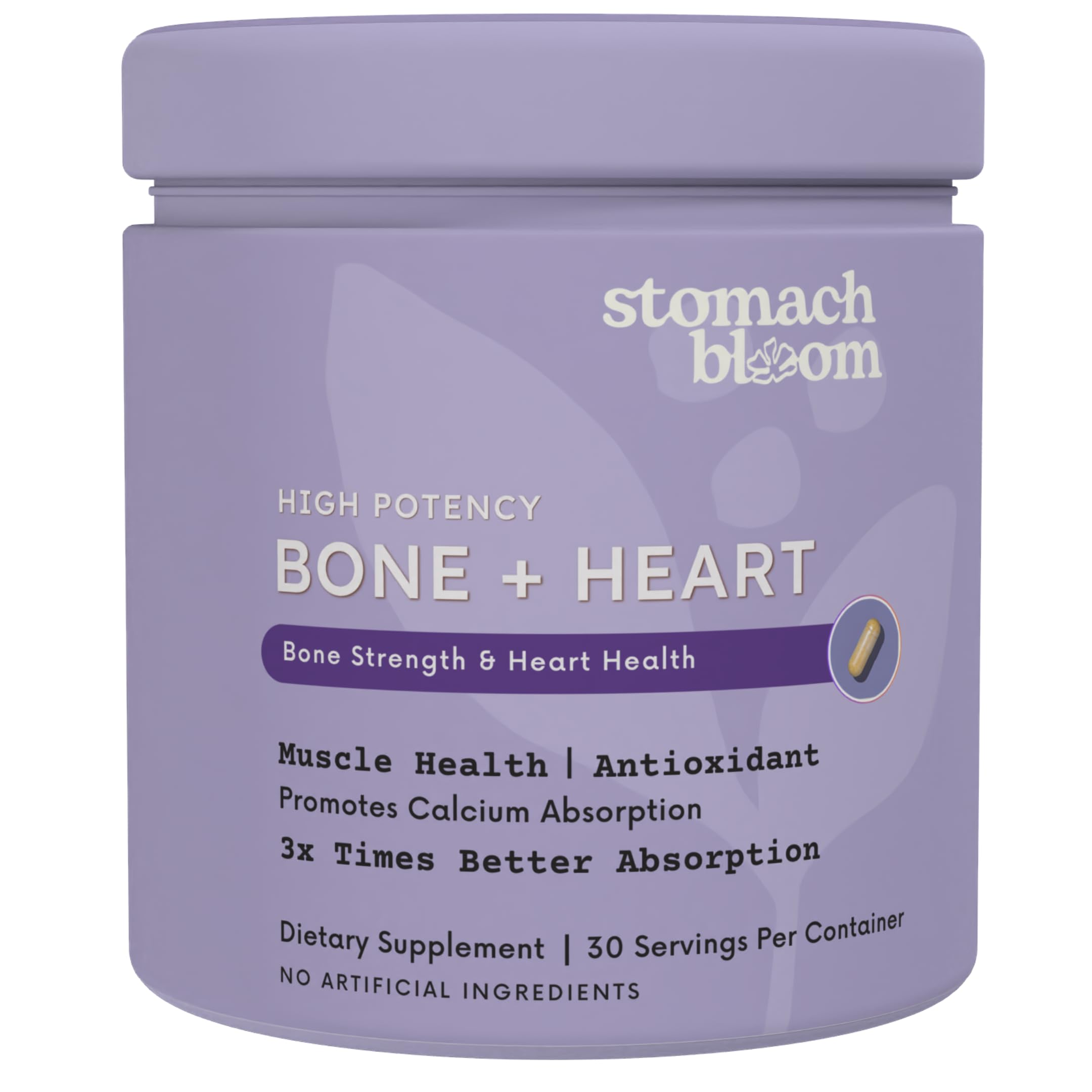 Bone and Heart Health Supplement | Magnesium Citrate, Calcium Citrate 200mg, Vitamin D3 500 IU, Vitamin K2, Curcumin | Bone Density, Calcium Absorption, Immune & Cardiovascular Support | 60 Capsules
