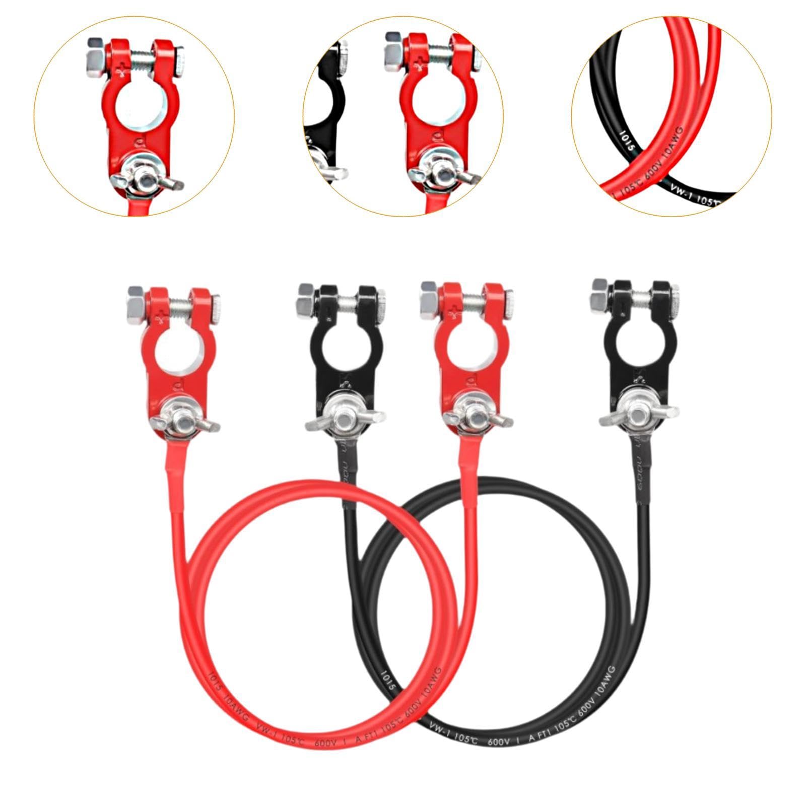 Câbles de Bornes de Batterie 10 AWG pour Onduleurs de Batterie, Bornes en Cuivre