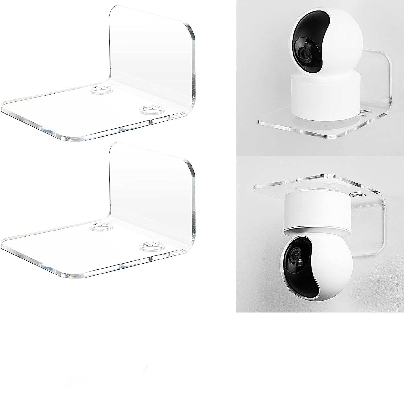 PARIKSHIT SUBLIMATION WITH DEVICE OF PS Acrylic Wall Mount Stand Holder For Cctv Security Wifi Camera Home Outdoor Indoor Office Shop Pack Of 2 (2 Holes)