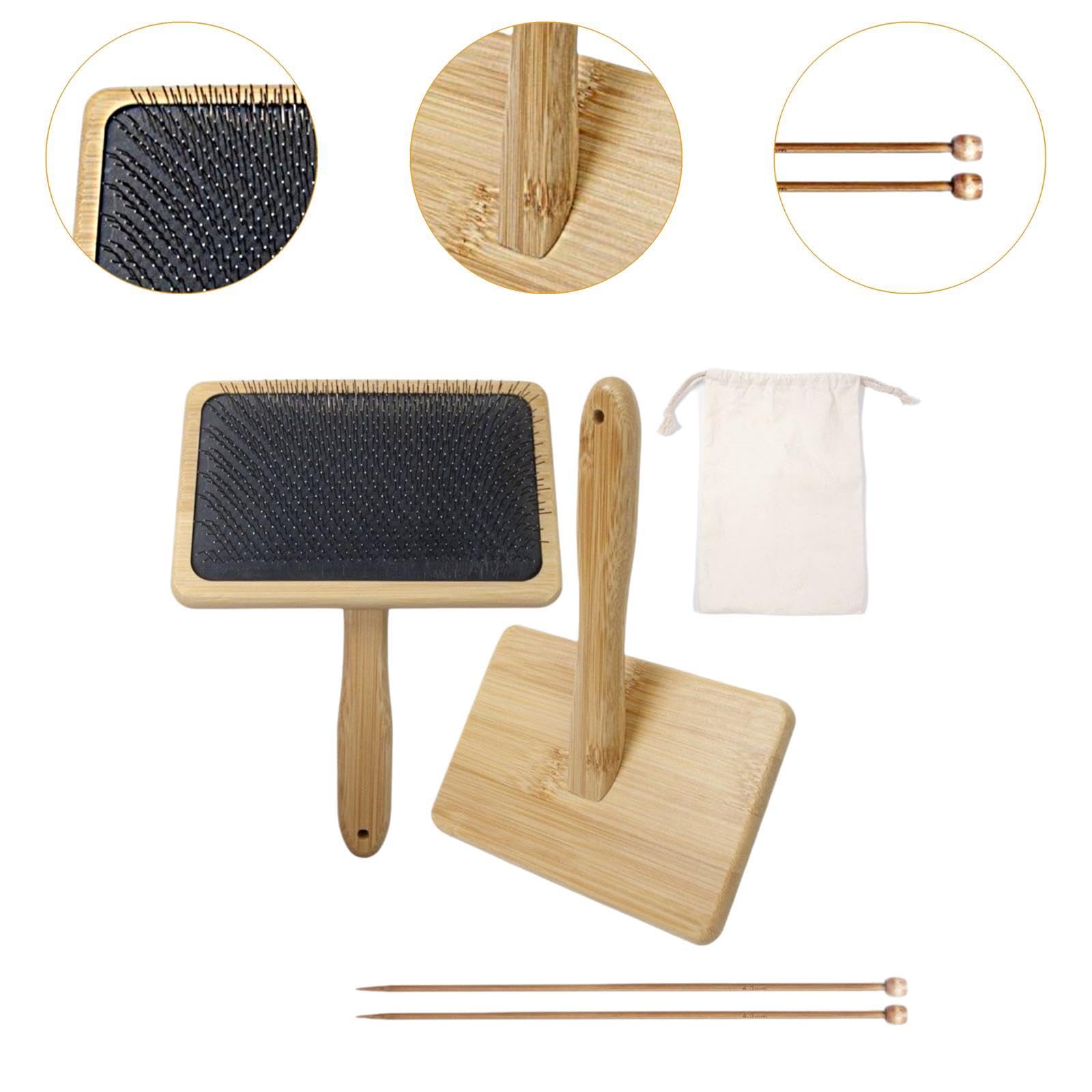 Generic Ensemble de Brosses à Carder, Brosse Cardeuse pour Chien, Outils de Feutrage pour Crochet et Feutrage