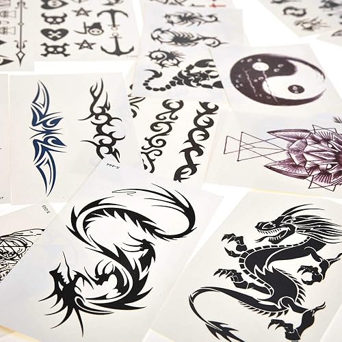 Miniatura 7 de PowerTRC Tatuajes temporales para adultos y niños  Tatuajes falsos temporales impermeables  Muchos diseños y símbolos diferentes